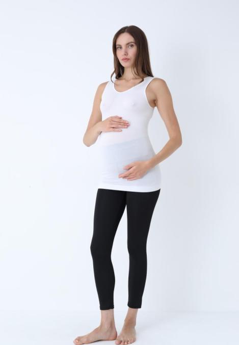 Maiou de Gravidă fără Cusături din Modal ,Culoare Alb,Engros